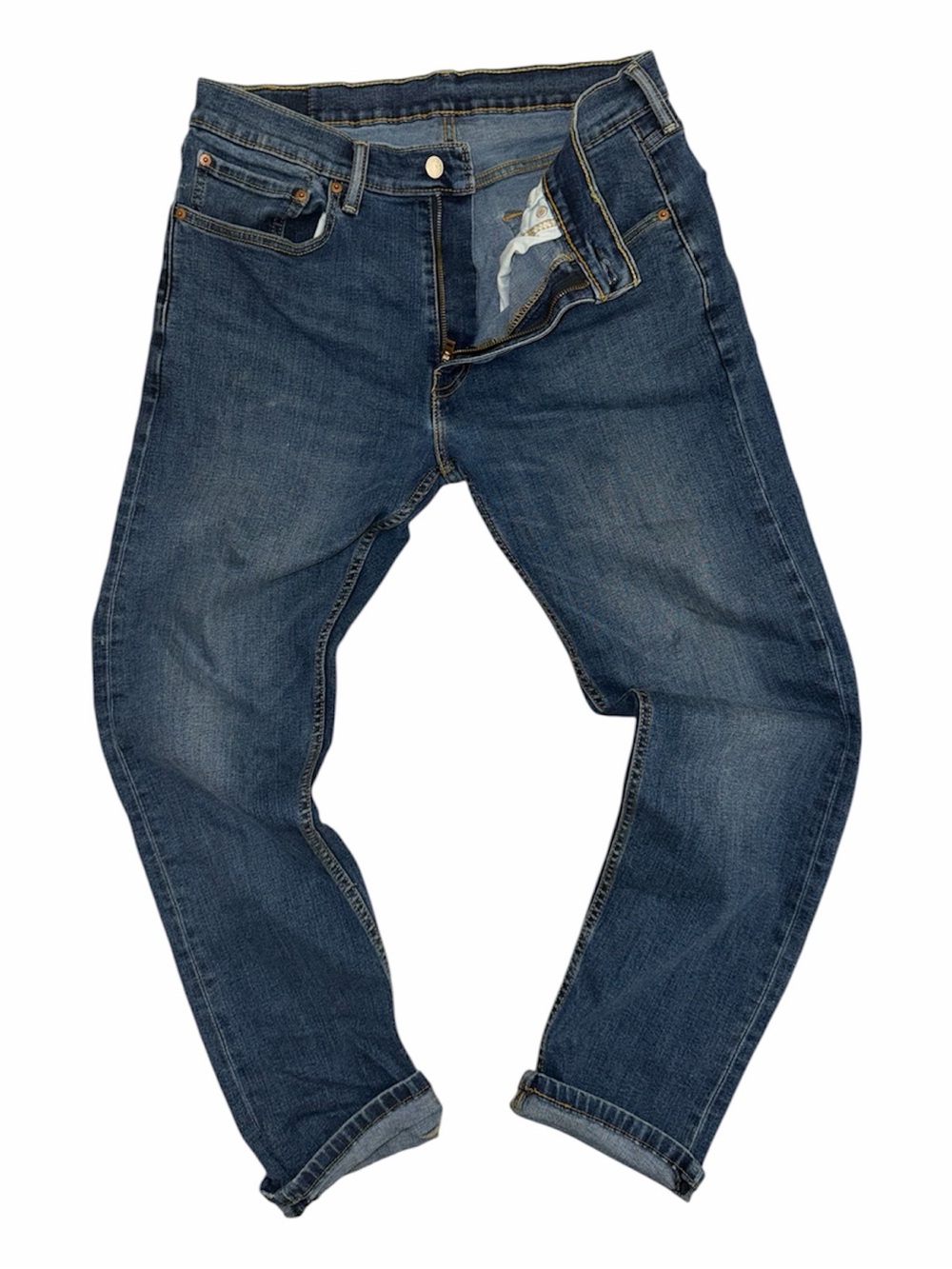Levi's Men's Dark Blue Straight Jeans with Signature Patch